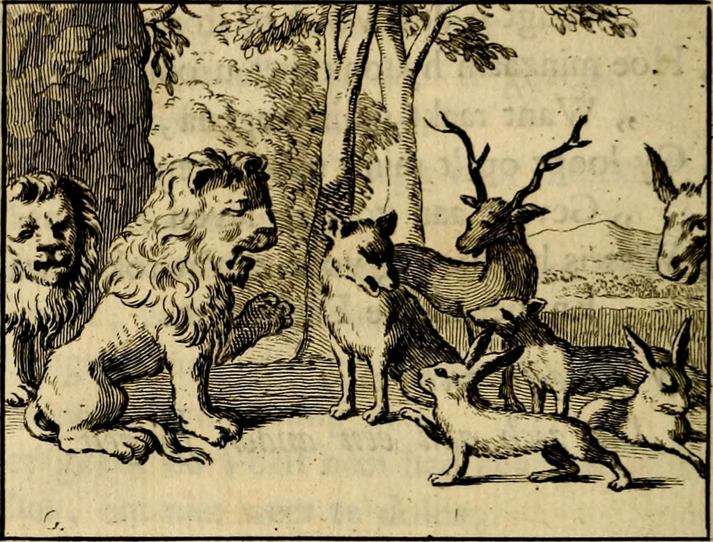 An illustration from Staat- en zedekundige zinneprenten, of, Leerzame fabelen : die van den Heere La Court speelswyze, 1731, leaf 69
