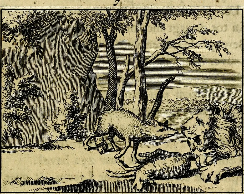 An illustration from Staat- en zedekundige zinneprenten, of, Leerzame fabelen : die van den Heere La Court speelswyze, 1731, leaf 72