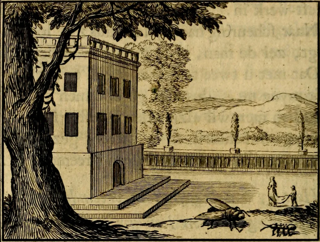 An illustration from Staat- en zedekundige zinneprenten, of, Leerzame fabelen : die van den Heere La Court speelswyze, 1731, leaf 81
