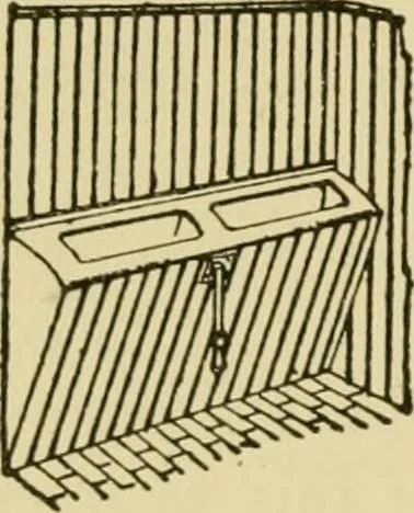 An illustration from Stable building and stable fitting : a handbook for the use of architects, builders, and horse owners, 1891, leaf 101