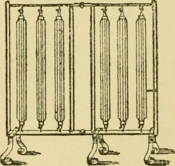 An illustration from Stable building and stable fitting : a handbook for the use of architects, builders, and horse owners, 1891, leaf 105