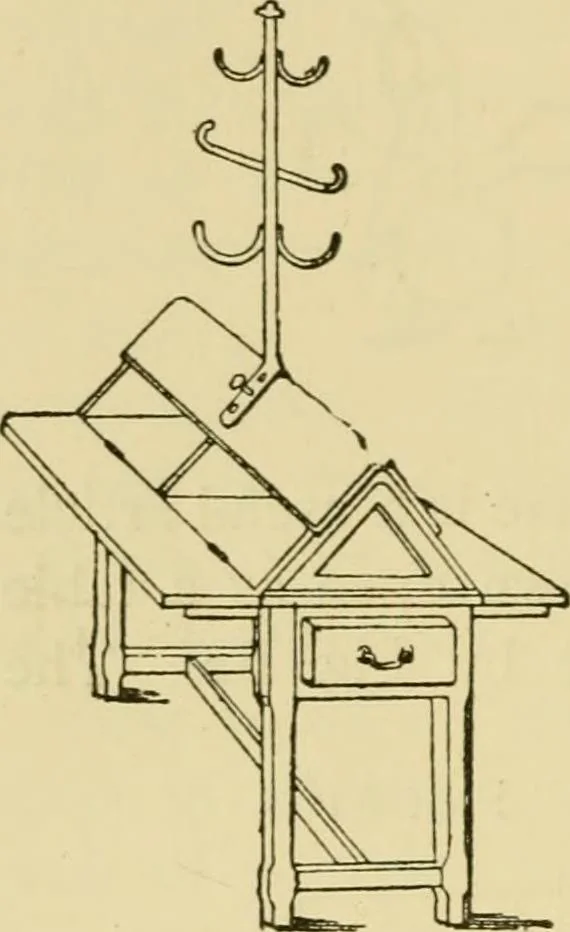 An illustration from Stable building and stable fitting : a handbook for the use of architects, builders, and horse owners, 1891, leaf 107