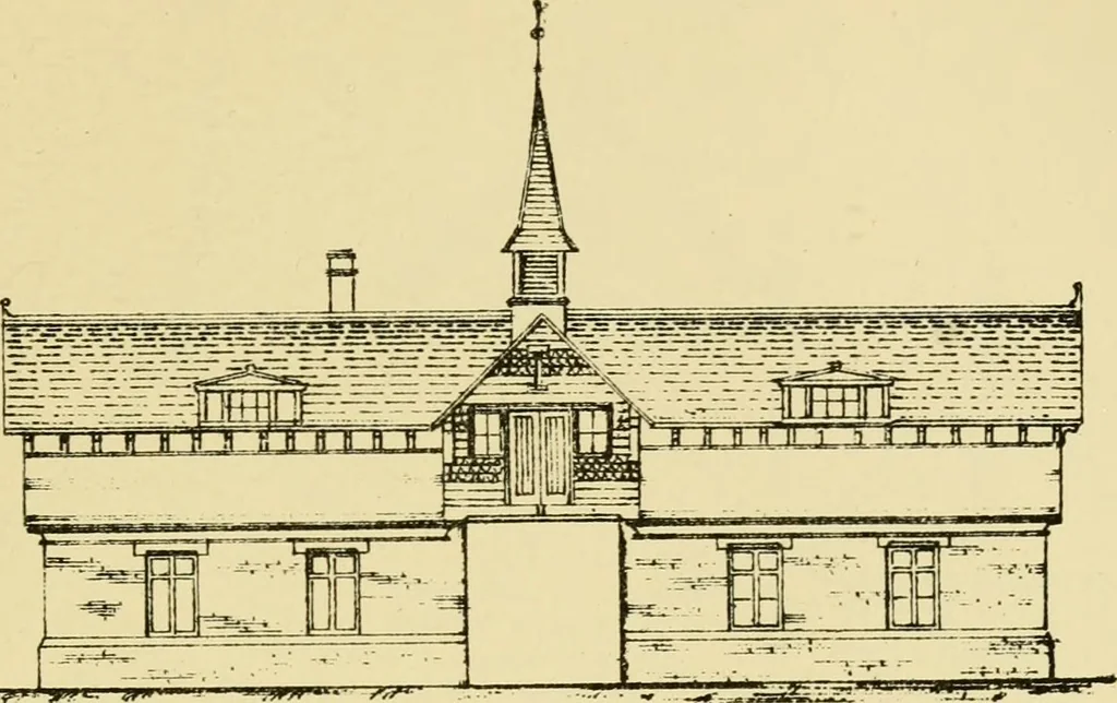 An illustration from Stable building and stable fitting : a handbook for the use of architects, builders, and horse owners, 1891, leaf 136