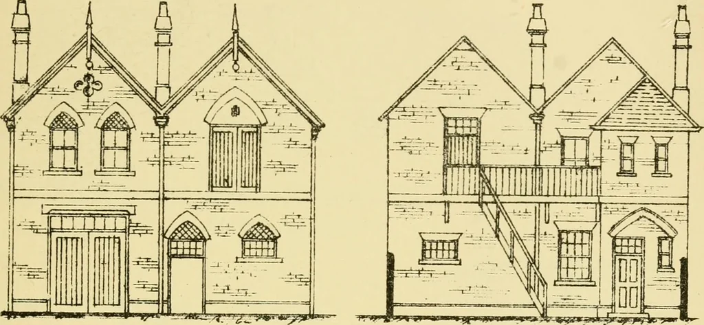 An illustration from Stable building and stable fitting : a handbook for the use of architects, builders, and horse owners, 1891, leaf 142