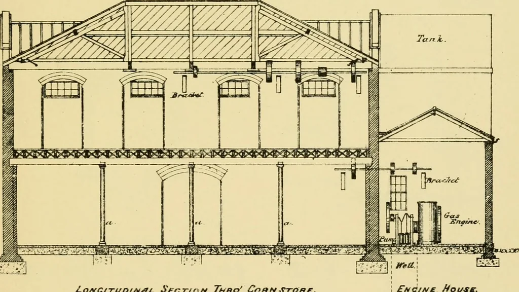 An illustration from Stable building and stable fitting : a handbook for the use of architects, builders, and horse owners, 1891, leaf 218