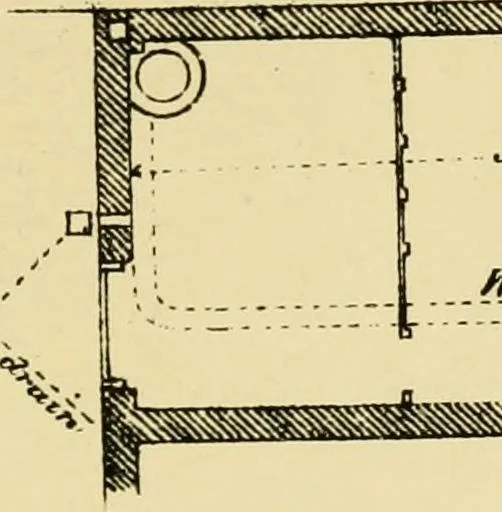 An illustration from Stable building and stable fitting : a handbook for the use of architects, builders, and horse owners, 1891, leaf 228