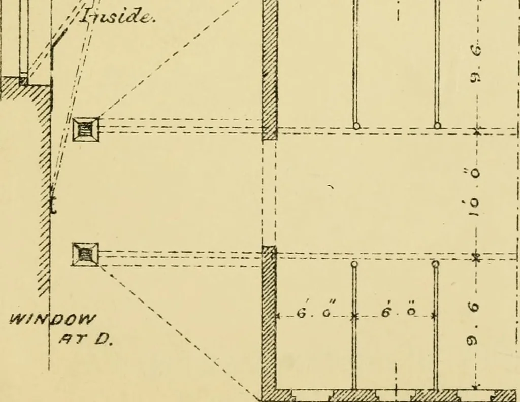 An illustration from Stable building and stable fitting : a handbook for the use of architects, builders, and horse owners, 1891, leaf 234