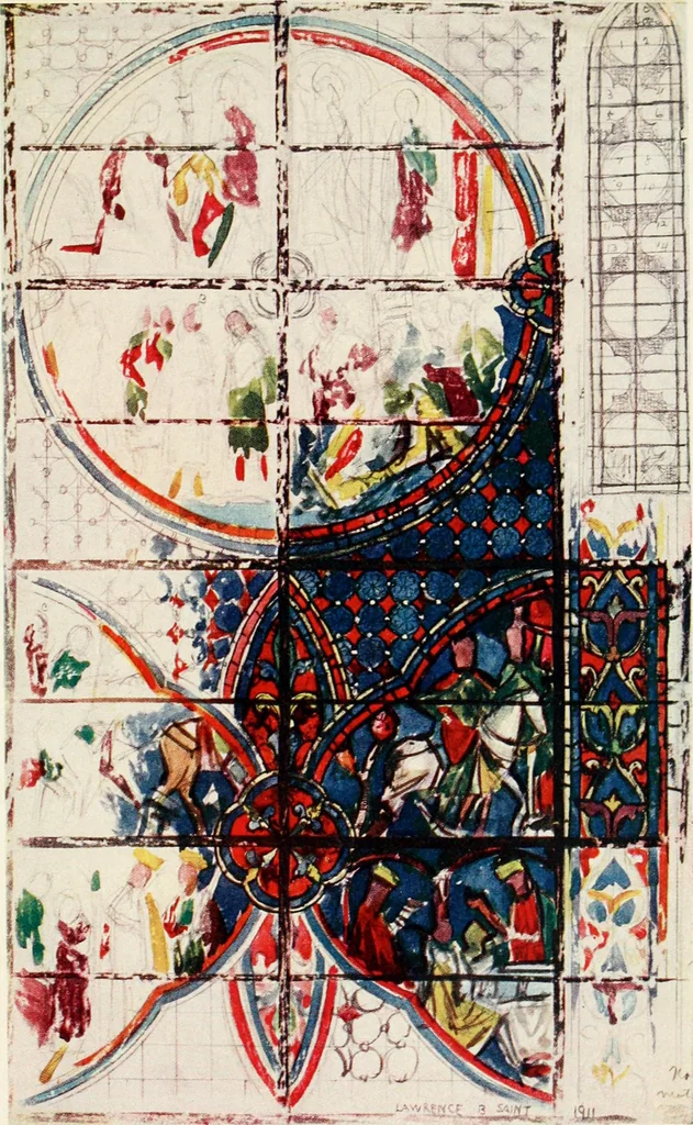 An illustration from Stained glass of the middle ages in England & France, 1913, leaf 156