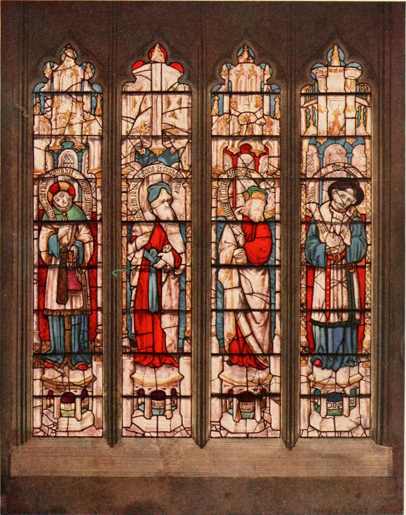 An illustration from Stained glass of the middle ages in England & France, 1913, leaf 478