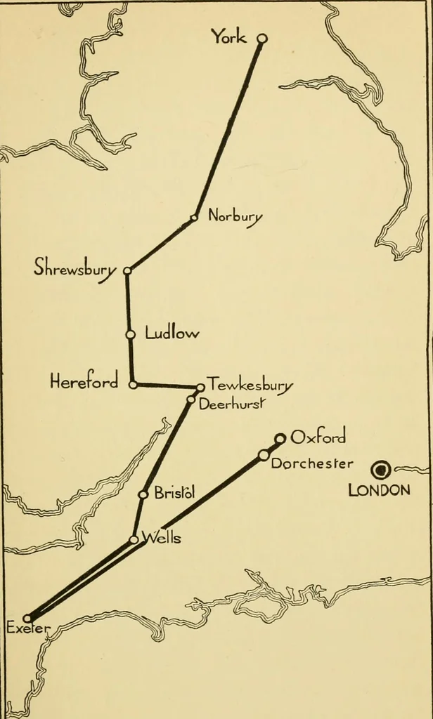 An illustration from Stained glass tours in England, 1909, leaf 108