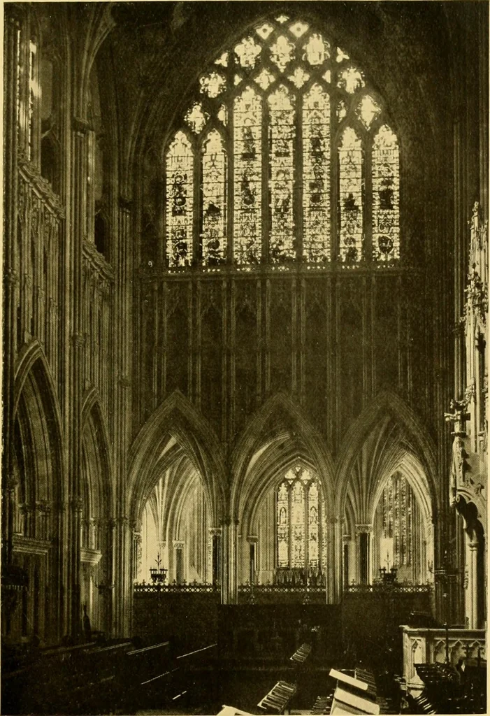 An illustration from Stained glass tours in England, 1909, leaf 154