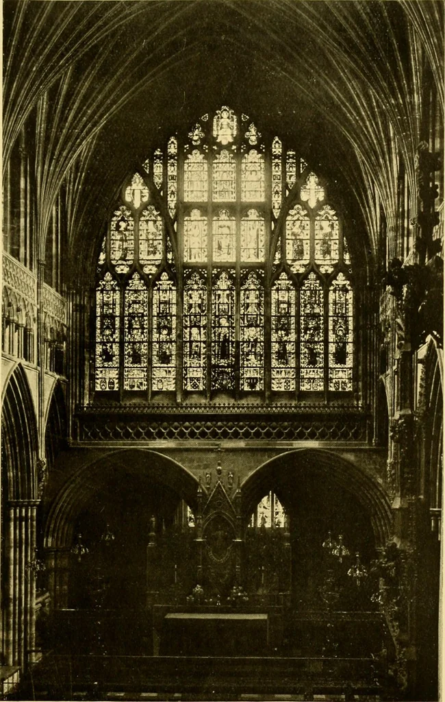 An illustration from Stained glass tours in England, 1909, leaf 162