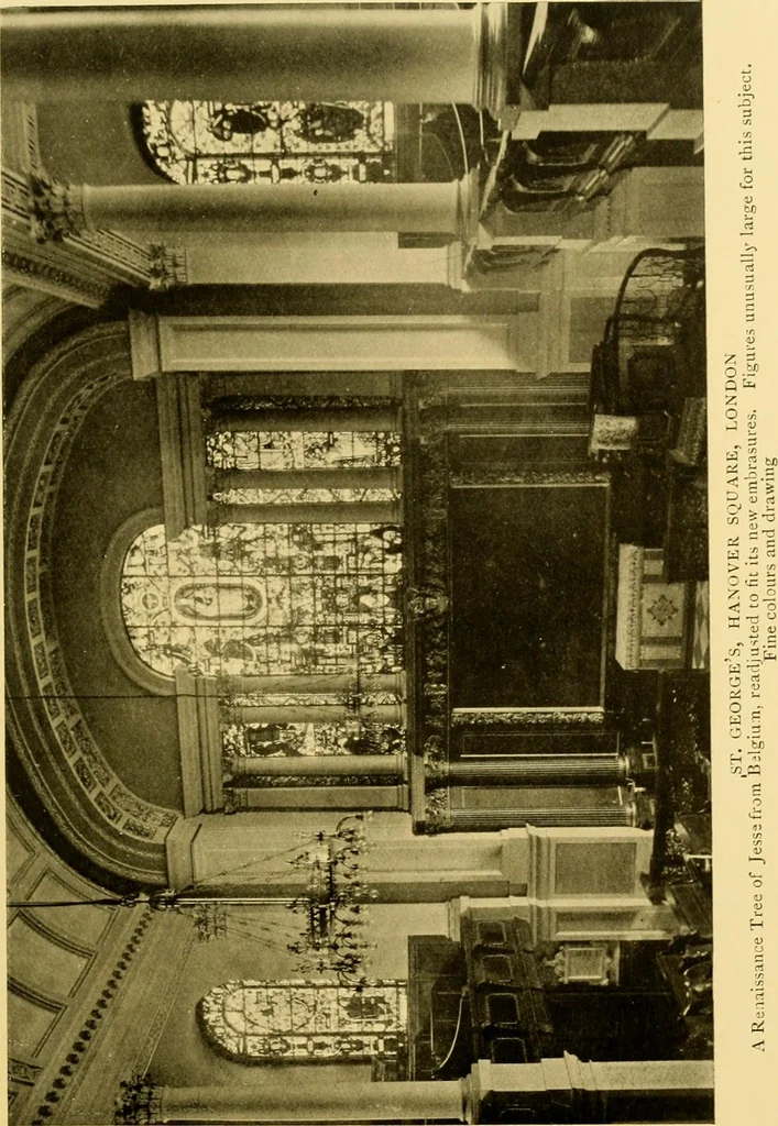 An illustration from Stained glass tours in England, 1909, leaf 276