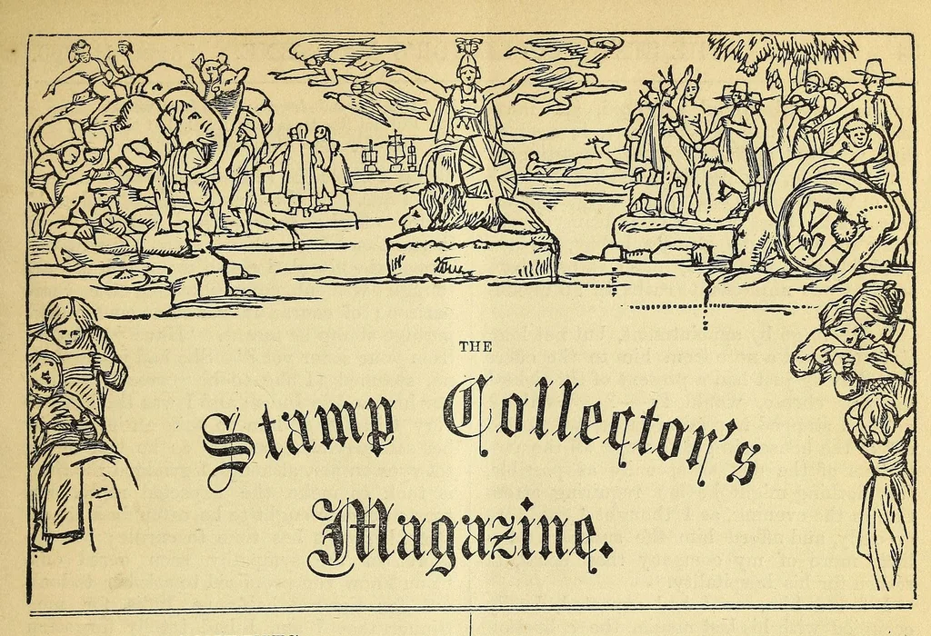 An illustration from Stamp-collector's magazine, 1863, leaf 49
