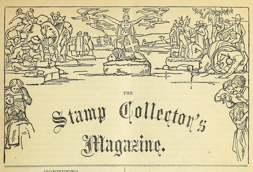 An illustration from Stamp-collector's magazine, 1863, leaf 65