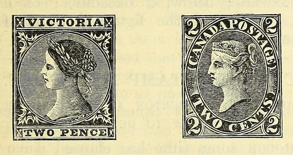 An illustration from Stamp-collector's magazine, 1863, leaf 167
