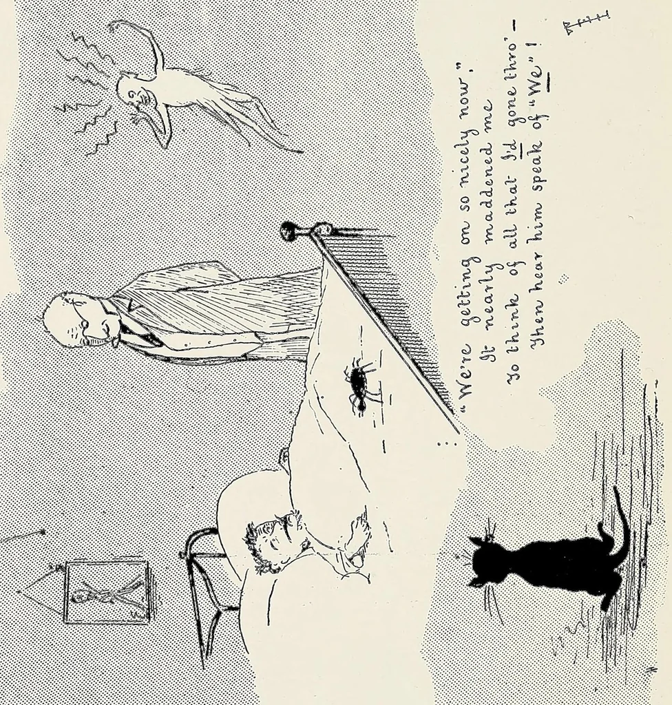 An illustration from The stamp-fiends' raid (in Philatelia's cause) a philatelic phantasy, 1903, leaf 344
