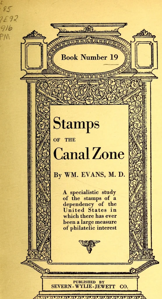 An illustration from The stamps of the Canal Zone, 1916, leaf 1