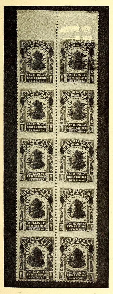 An illustration from The stamps of the Canal Zone, 1916, leaf 29