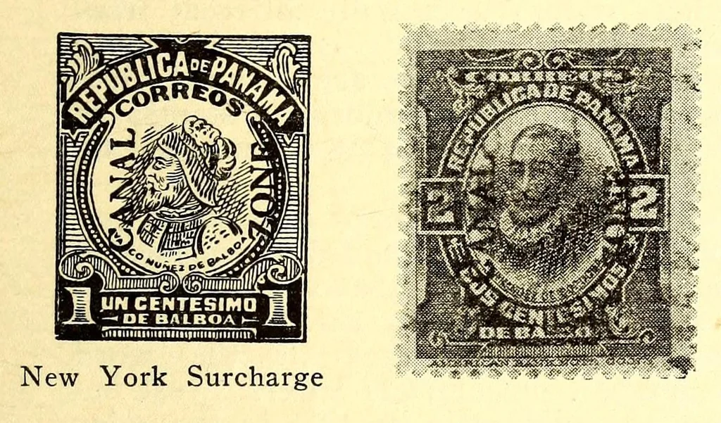 An illustration from The stamps of the Canal Zone, 1916, leaf 31