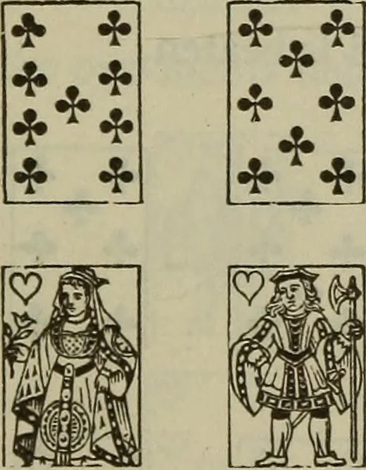 An illustration from The standard Hoyle; a complete guide and reliable authority upon all games of chance or skill now played in the United States whether of native or foreign introduction, 1904, leaf 380