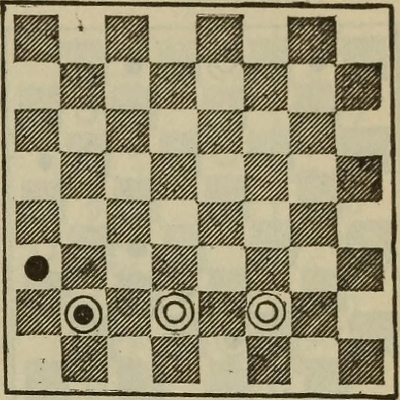 An illustration from The standard Hoyle; a complete guide and reliable authority upon all games of chance or skill now played in the United States whether of native or foreign introduction, 1904, leaf 464
