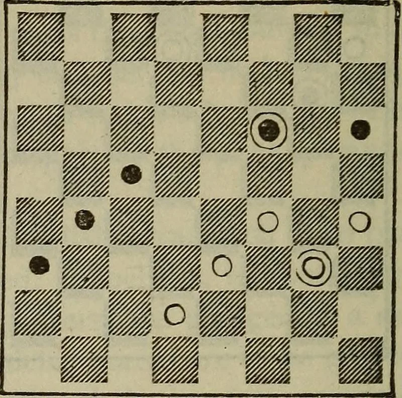 An illustration from The standard Hoyle; a complete guide and reliable authority upon all games of chance or skill now played in the United States whether of native or foreign introduction, 1904, leaf 465