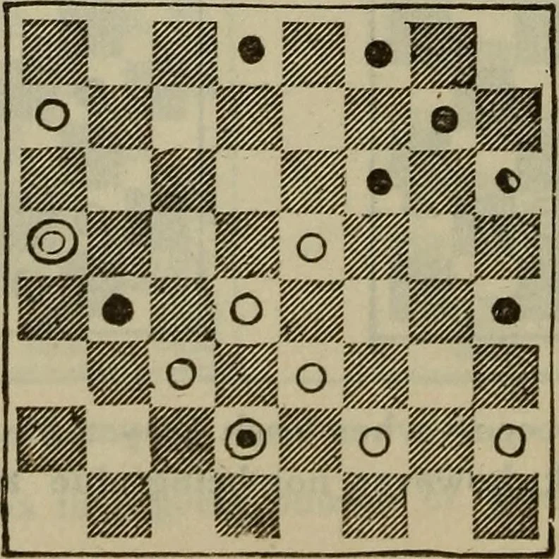 An illustration from The standard Hoyle; a complete guide and reliable authority upon all games of chance or skill now played in the United States whether of native or foreign introduction, 1904, leaf 465
