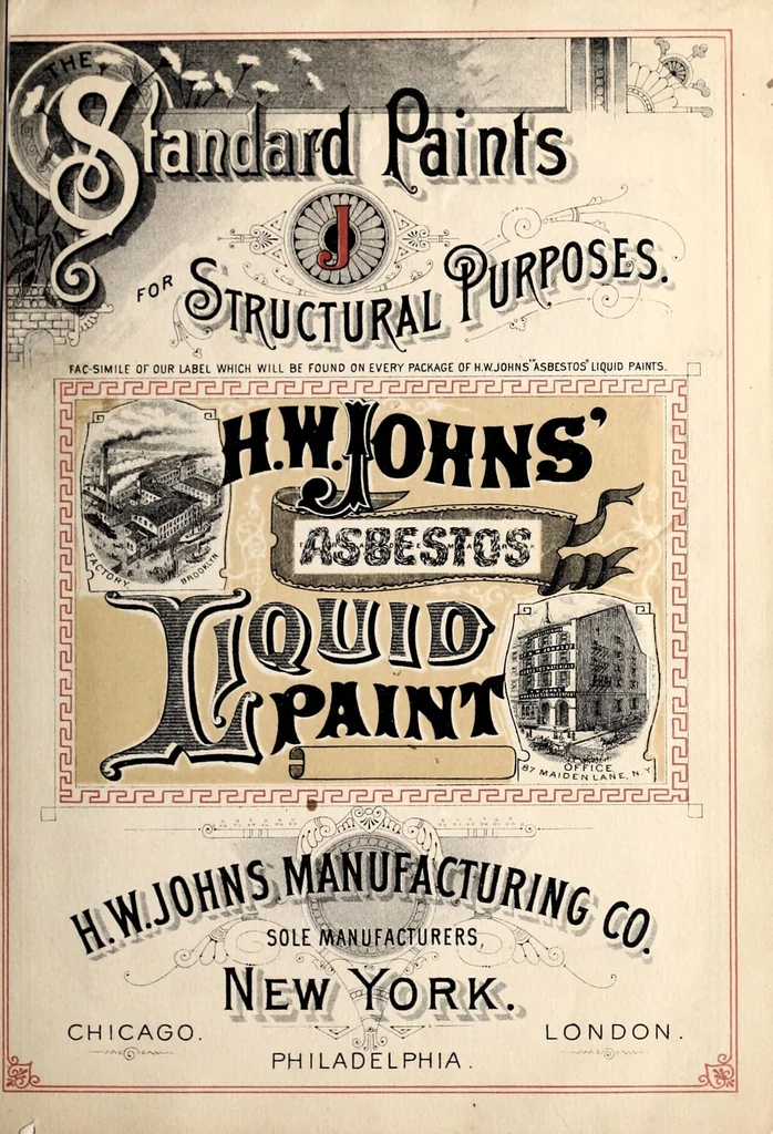 An illustration from The standard paints for structural purposes : H.W. Johns' asbestos liquid paint., 1888, leaf 1