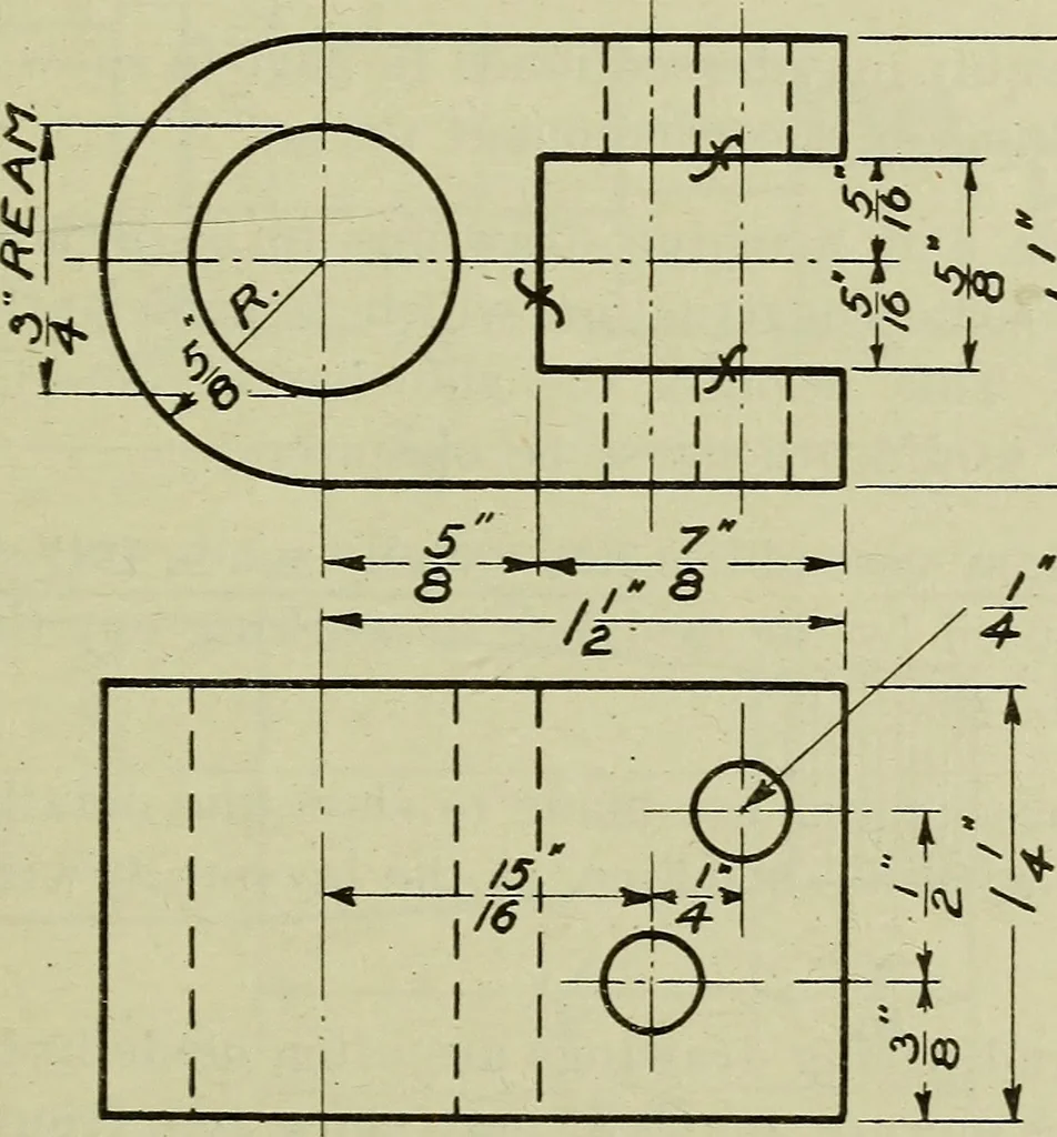 An illustration from Standards and conventions for mechanical drawing, 1921, leaf 20
