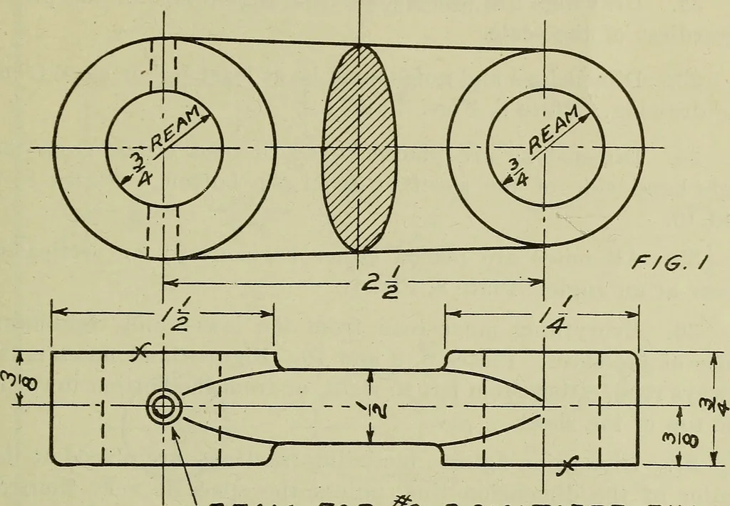 An illustration from Standards and conventions for mechanical drawing, 1921, leaf 22