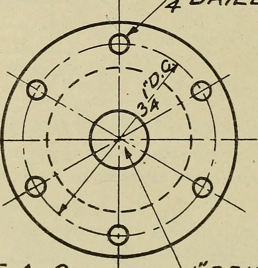 An illustration from Standards and conventions for mechanical drawing, 1921, leaf 35