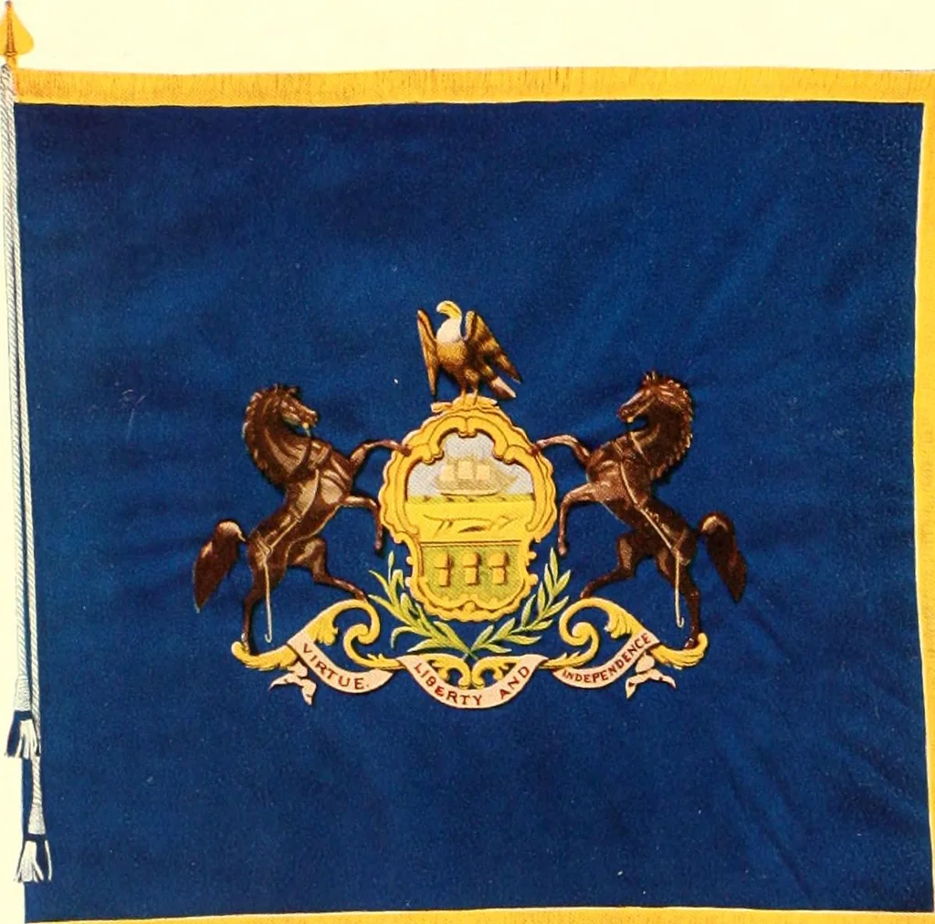 An illustration from The standards, flags and banners of the Pennsylvania Society of Sons of the Revolution, 1913, leaf 23