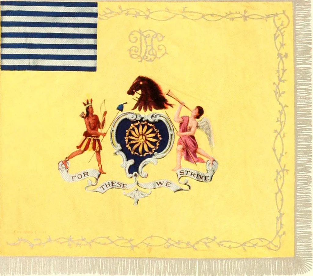 An illustration from The standards, flags and banners of the Pennsylvania Society of Sons of the Revolution, 1913, leaf 85