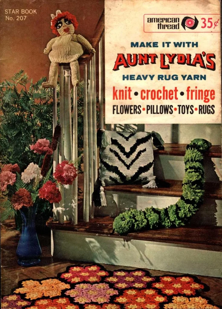 An illustration from Star Book No. 207: Make It With Aunt Lydia's Rug Yarn, 1967, leaf 0