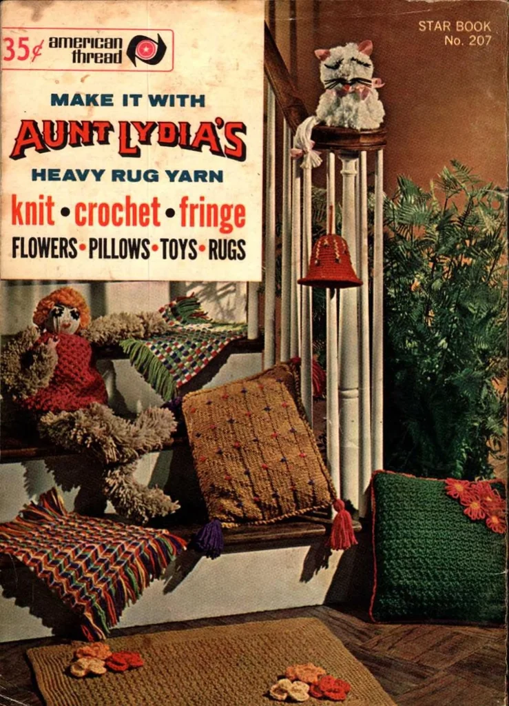 An illustration from Star Book No. 207: Make It With Aunt Lydia's Rug Yarn, 1967, leaf 35