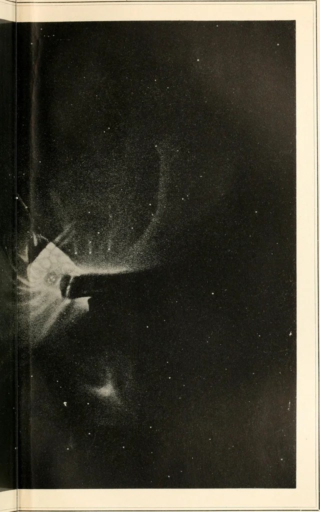 An illustration from Star atlas containing maps of all the stars from 1 to 6.5 magnitude between the North Pole and 34 south declination, and of all nebulae and star clusters in the same region which are visible in telescopes of moderate powers. With explanatory text by H.J. Klein. Translated by Edmond McClure, 1901, leaf 140