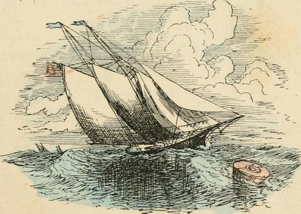 An illustration from Starboard and port: the "Nettie" along shore, 1876, leaf 8