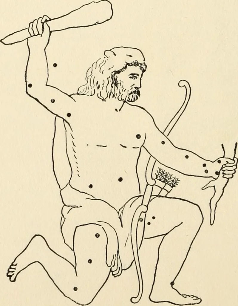 An illustration from Star lore of all ages; a collection of myths, legends, and facts concerning the constellations of the Northern Hemisphere, 1911, leaf 297