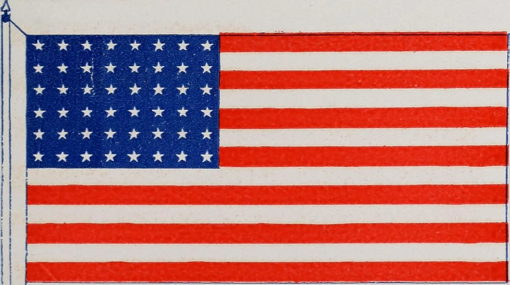 An illustration from The stars and stripes, from Washington to Wilson, 1777-1914 .., 1914, leaf 26