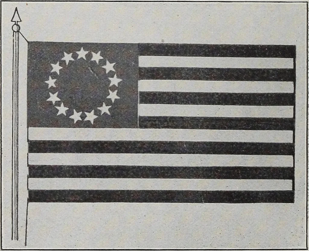 An illustration from The stars and stripes, from Washington to Wilson, 1777-1914 .., 1914, leaf 35