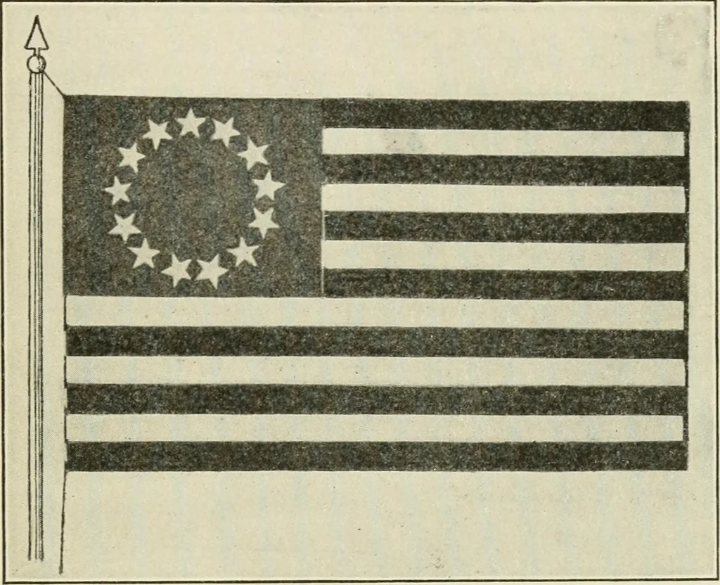 An illustration from The stars and stripes; a history of the United States flag, 1915, leaf 34