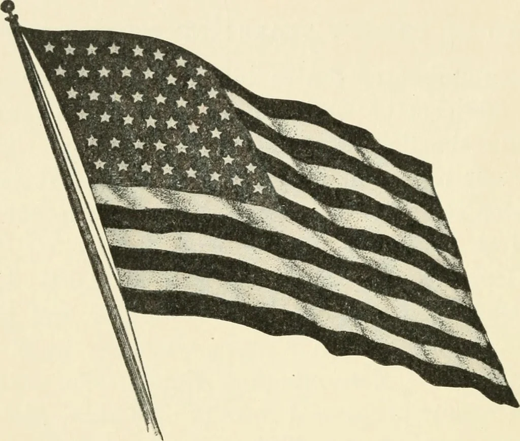 An illustration from The stars and stripes; a history of the United States flag, 1915, leaf 49