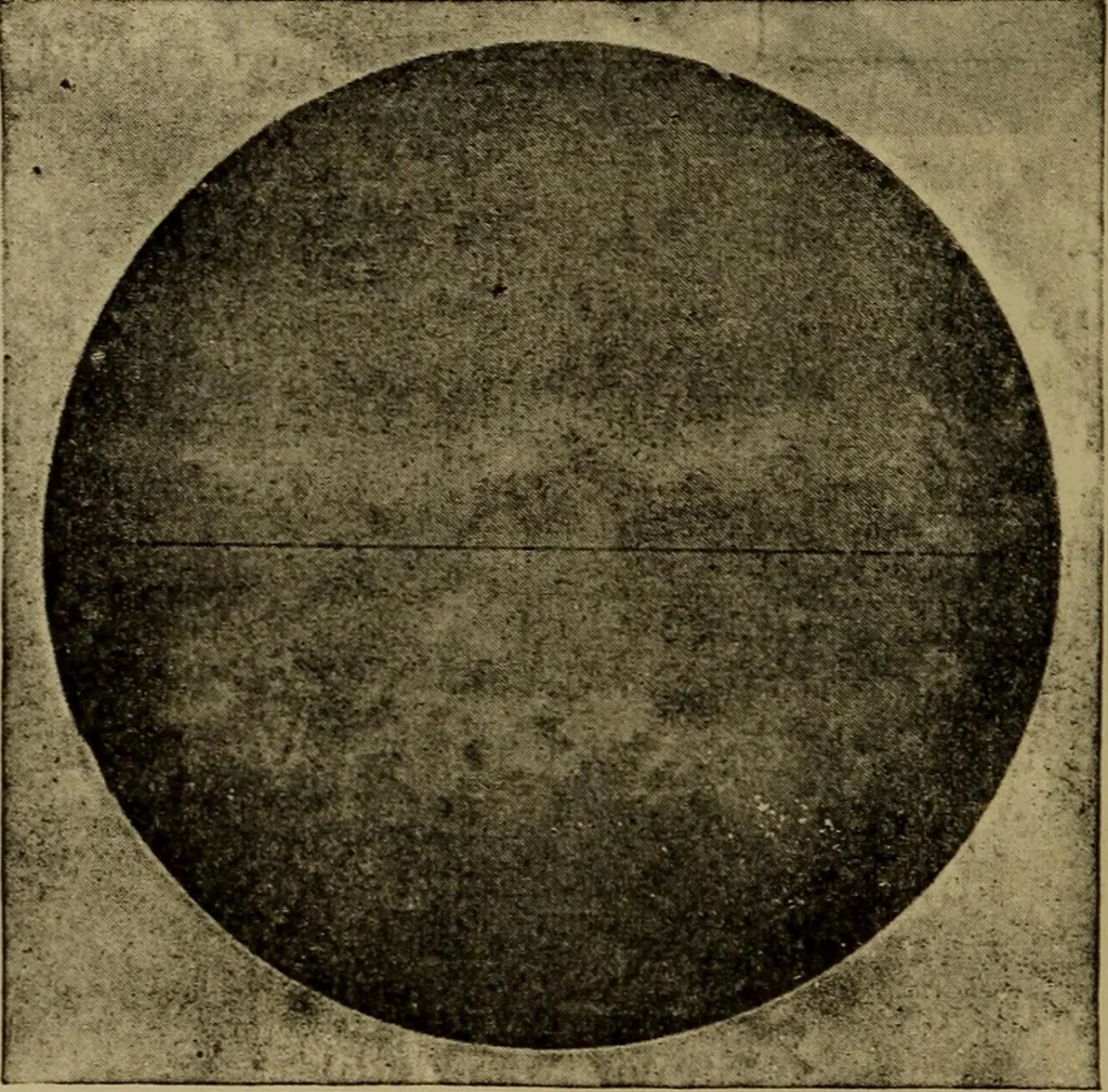 An illustration from Stars and telescopes; a hand-book of popular astronomy, founded on the 9th ed. of Lynn's Celestial motions, 1899, leaf 101