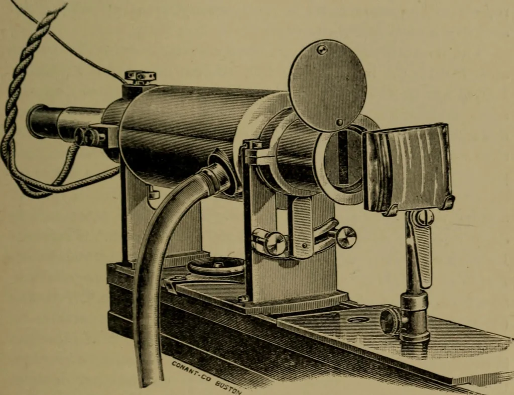 An illustration from Stars and telescopes; a hand-book of popular astronomy, founded on the 9th ed. of Lynn's Celestial motions, 1899, leaf 116