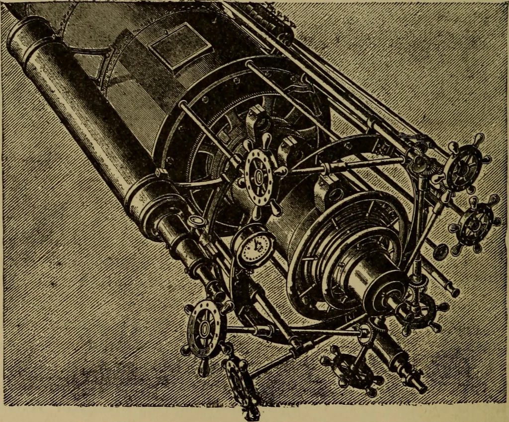 An illustration from Stars and telescopes; a hand-book of popular astronomy, founded on the 9th ed. of Lynn's Celestial motions, 1899, leaf 171