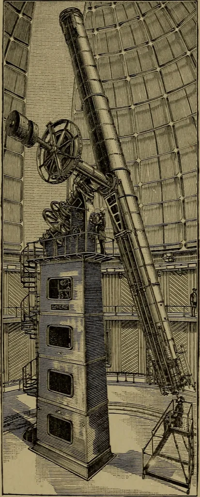 An illustration from Stars and telescopes; a hand-book of popular astronomy, founded on the 9th ed. of Lynn's Celestial motions, 1899, leaf 172