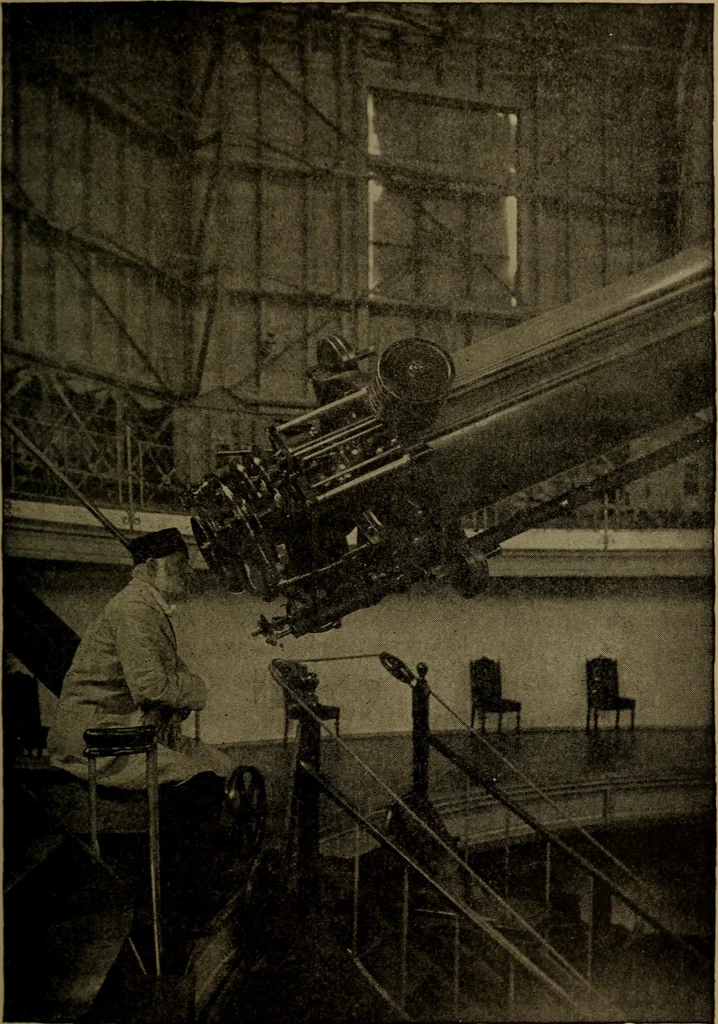 An illustration from Stars and telescopes; a hand-book of popular astronomy, founded on the 9th ed. of Lynn's Celestial motions, 1899, leaf 182