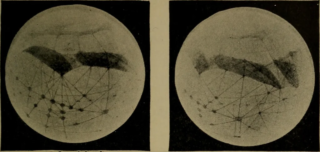 An illustration from Stars and telescopes; a hand-book of popular astronomy, founded on the 9th ed. of Lynn's Celestial motions, 1899, leaf 230