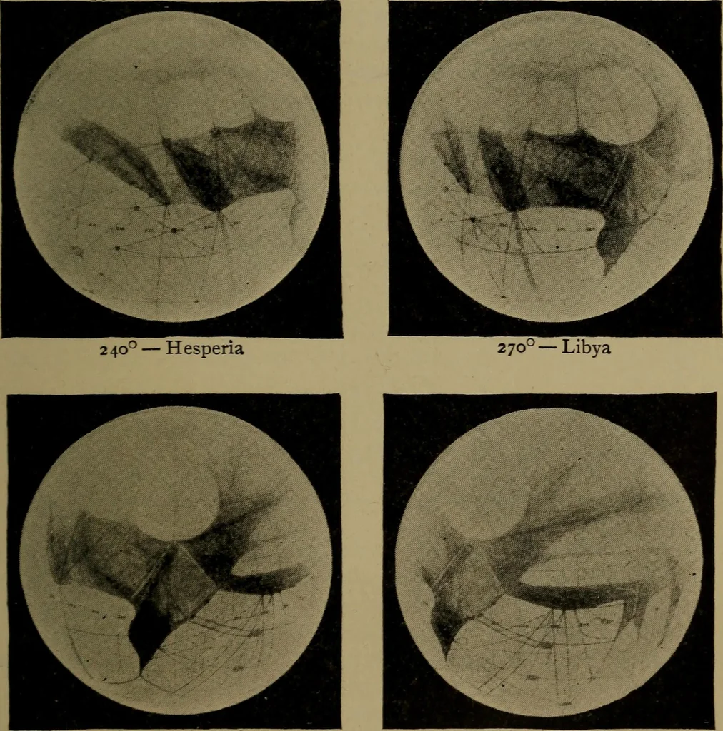 An illustration from Stars and telescopes; a hand-book of popular astronomy, founded on the 9th ed. of Lynn's Celestial motions, 1899, leaf 230